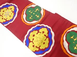 アンティーク　花模様織出し名古屋帯（着用可）